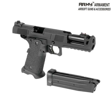 Pistola a gas custom 5.1 hi-capa black c/costa compensatore army™ armament® (arm-212019)