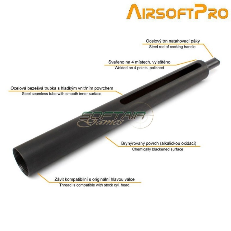Steel cylinder black for vsr/cm701/bar10/well mb02/03 airsoftpro® (ap-1858)