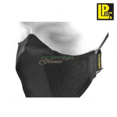 Face mask black uomo con velcro patcheria (lp-fm002)