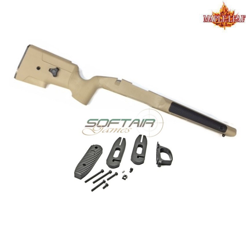 Stock set mlc-s1 tan for spring rifle for vsr maple leaf (ml-mlc-s1tn)