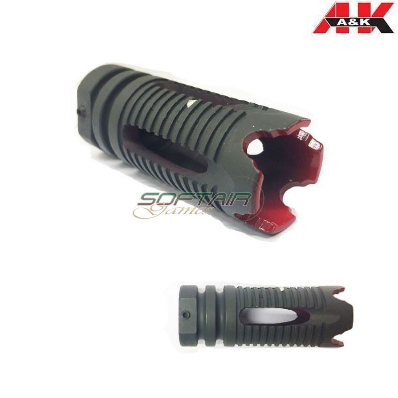 Flash Hider Aeg 14x1 Ccw Grey Masada Style A&k (aek-6)