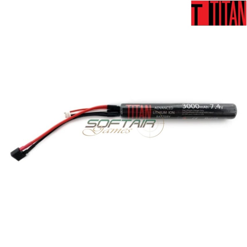 Batteria li-ion 3000mAh 7.4v Stick T-Plug Deans titan power (ttp-1145) Batteria li-ion 3000mAh 7.4v Stick T-Plug Deans titan power (ttp-1145)