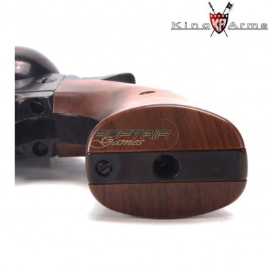 Gbb gas revolver saa.45 peacemaker 4" electroplating black king arms (ka-111025)