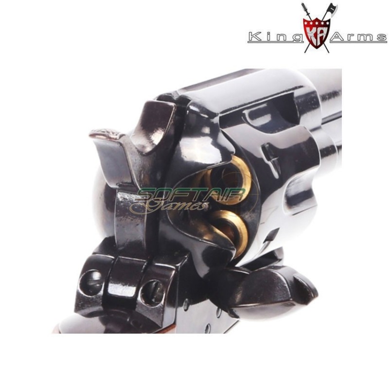 Gbb gas revolver saa.45 peacemaker 4" electroplating black king arms (ka-111025)