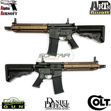 Electric rifle ptw mk18 mod1 dual tone daniel defense alpha airsoft colt arts airsoft (180874)
