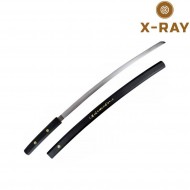 Set 3 katane con fodero e impugnatura in legno nero x-ray (xr-jl048bs)