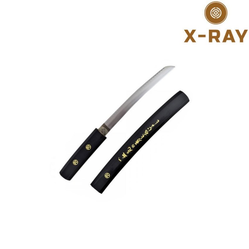 Set 3 katane con fodero e impugnatura in legno nero x-ray (xr-jl048bs)