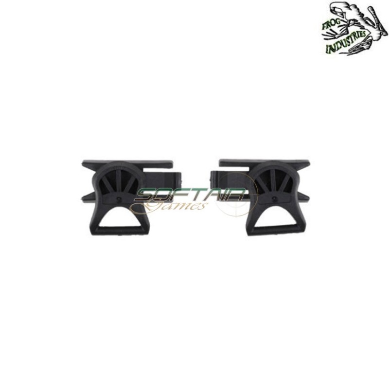 Set 2 google swivel clips type 2 19mm black frog industries® (fi-009161-bk)