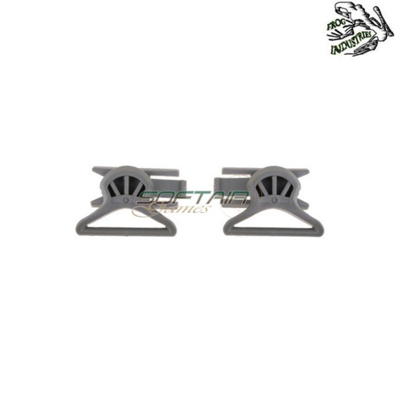 Set 2 google swivel clips type 2 36mm foliage green frog industries® (fi-009158-fg)