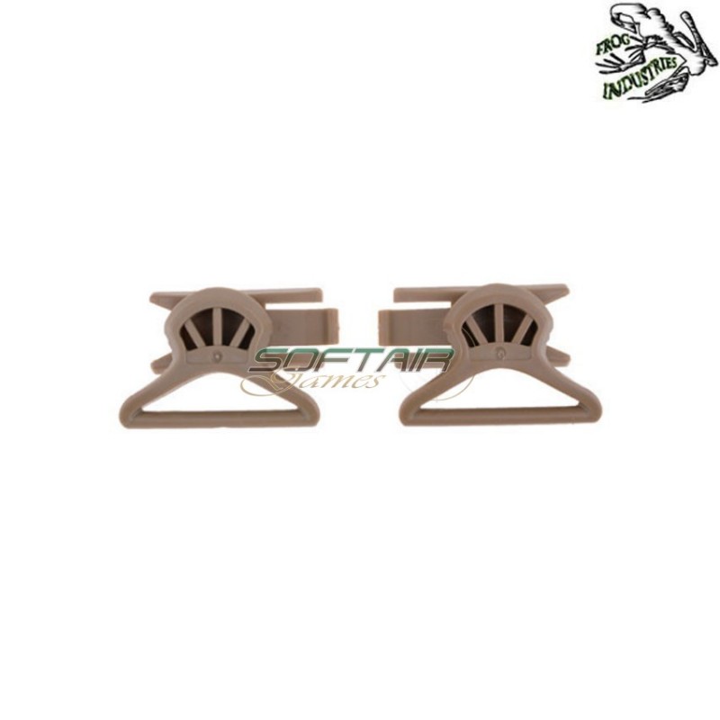 Set 2 google swivel clips type 2 36mm dark earth frog industries® (fi-009160-de)