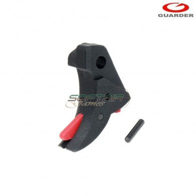 Grilletto liscio black/red per serie glock gbb guarder (glk-134-bk-red)