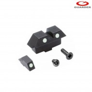 Set tacche di mira night white in acciaio per marui glock 17 guarder (glk-41-white)