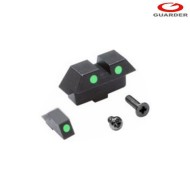 Set tacche di mira night green in acciaio per marui glock 17 guarder (glk-41-green)