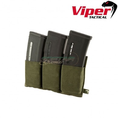 Tasca porta caricatori tripla elastica green viper tactical (vit-vtmagplg)