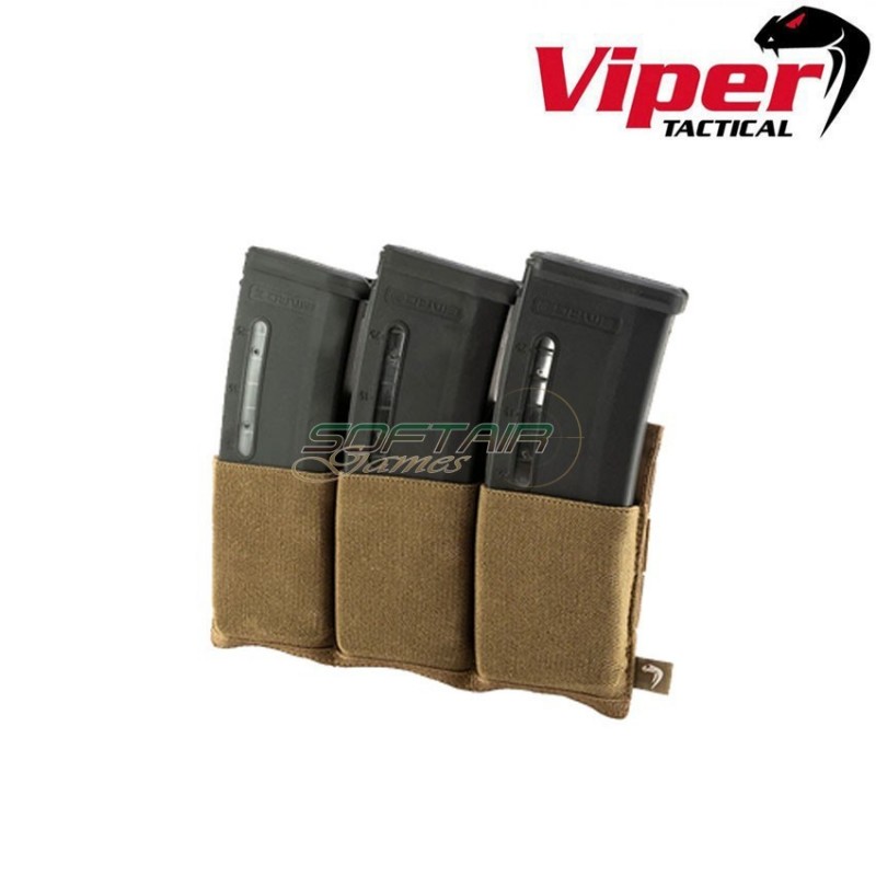 Tasca porta caricatori tripla elastica coyote viper tactical (vit-vtmagplc)