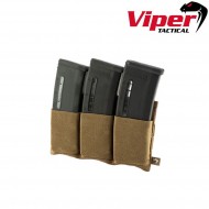 Triple elastic magazines pouch coyote viper tactical (vit-vtmagplc) Triple elastic magazines pouch coyote viper tactical (vit-vtmagplc)