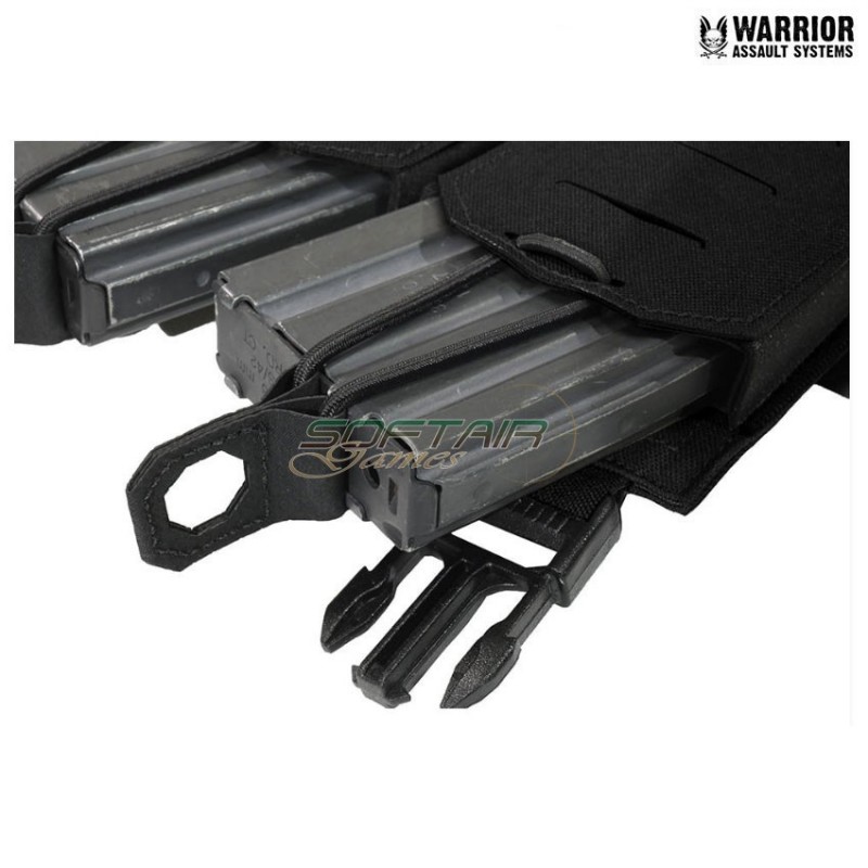 Laser cut detachable triple bungee 5.56 panel black Warrior Assault systems (w-lc-dfp-tb-556p-blk)