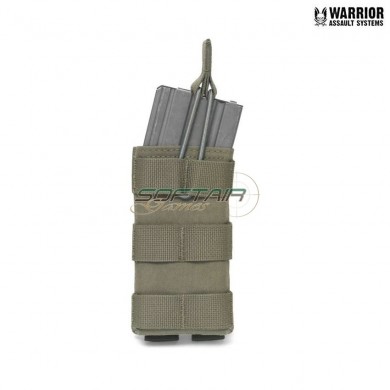 Single fast open m4 5.56mm magazine pouch ranger green warrior assault systems (w-eo-smop-rg)