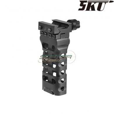 ULTRALIGHT long vertical grip for weaver 20mm BLACK 5ku (5ku-111)
