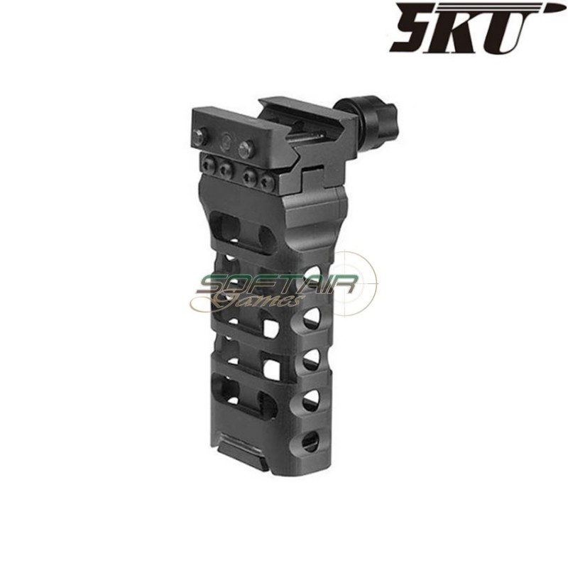 ULTRALIGHT long vertical grip for weaver 20mm BLACK 5ku (5ku-111)