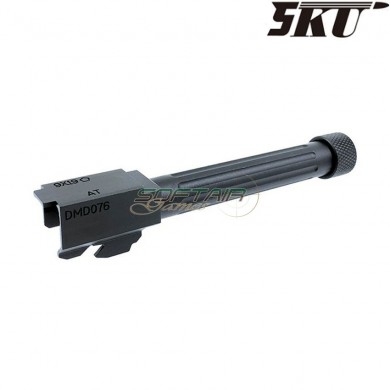 Fluted style black type 3 with thread outer barrel for pistol g17/g18 5ku (5ku-gb-430-bk)