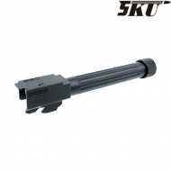 Canna esterna fluted style black type 3 con filetto per pistola g17/g18 5ku (5ku-gb-430-bk)