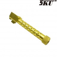 Golf ball style gold type 2 with thread outer barrel for pistol g17/g18 5ku (5ku-gb-431-g) Golf ball style gold type 2 with thread outer barrel for pistol g17/g18 5ku (5ku-gb-431-g)