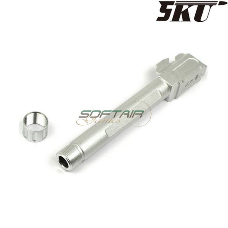 Outer Barrel silver Fi 9mm Style With Thread For G17/g18 Gun 5ku (5ku-gb-450-s)