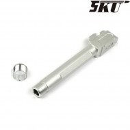 Canna Esterna silver Fi 9mm Style Con Filetto Per Pistola G17/g18 5ku (5ku-gb-450-s)