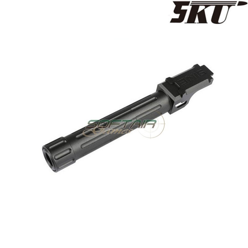 Canna esterna 9ine style black con filetto per pistola g19 5ku (5ku-gb-468-bk)