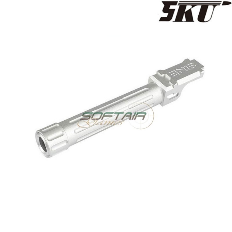 Canna esterna 9ine style silver con filetto per pistola g19 5ku (5ku-gb-468-s)