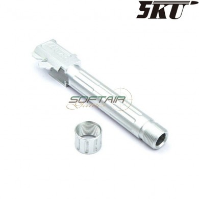 9ine style silver with thread outer barrel for pistol vfc/umarex g19 5ku (5ku-gb-471-s)