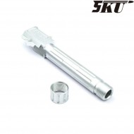 9ine style silver with thread outer barrel for pistol vfc/umarex g19 5ku (5ku-gb-471-s)
