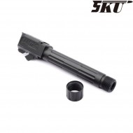 Canna esterna 9ine style black con filetto per pistola vfc/umarex g19 5ku (5ku-gb-471-bk)