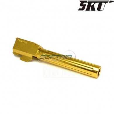 Fluted style gold type 3 outer barrel for pistol g17/g18 5ku (5ku-gb-427-g)