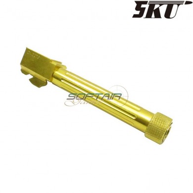 Fluted style gold type 3 with thread outer barrel for pistol g17/g18 5ku (5ku-gb-430-g)