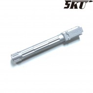 Canna esterna 9ine style silver con filetto per pistola g17/g18 5ku (5ku-gb-449-s)