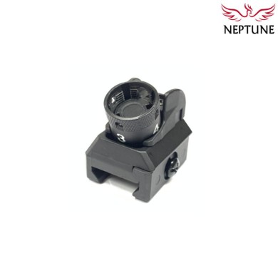 Black 416 style rear sight for weaver 20mm neptune (nte-411)