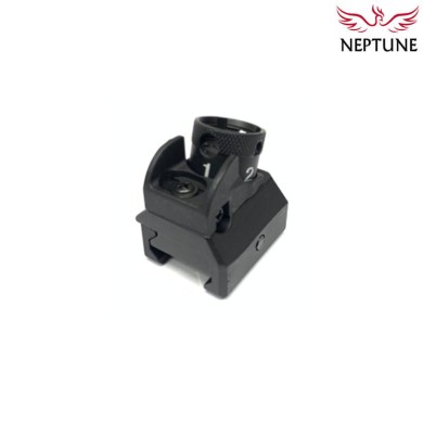 Black 416 style rear sight for weaver 20mm neptune (nte-411)