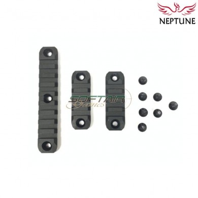 3 pieces set black 416 rahg rail 20mm weaver neptune (nte-181)