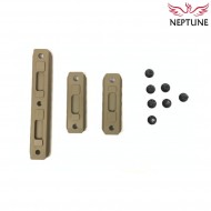 Set 3 pezzi dark earth 416 rahg rail 20mm weaver neptune (nte-181-de)