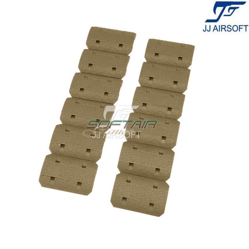 12 pieces Type 2 KEYMOD Rail Cover Set tan jj airsoft (ja-1928-tan)