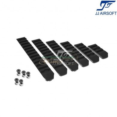 KeyMod Rail Set 6 pieces Pack Black jj airsoft (ja-2063-bk)