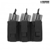 Triple Open 5.56mm & Triple 9mm Velcro Magazines Pouch black Warrior Assault Systems (w-eo-tmop-tp-blk)