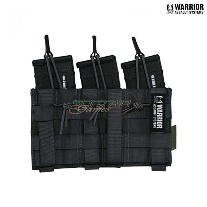 Tasca Open Tripla 5.56mm & Tripla 9mm Velcro black Warrior Assault Systems (w-eo-tmop-tp-blk)