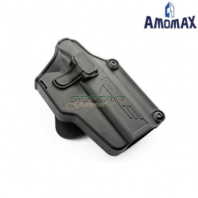 Universal PERFIT black rigid holster RIGHT for pistols amomax (am-uh)