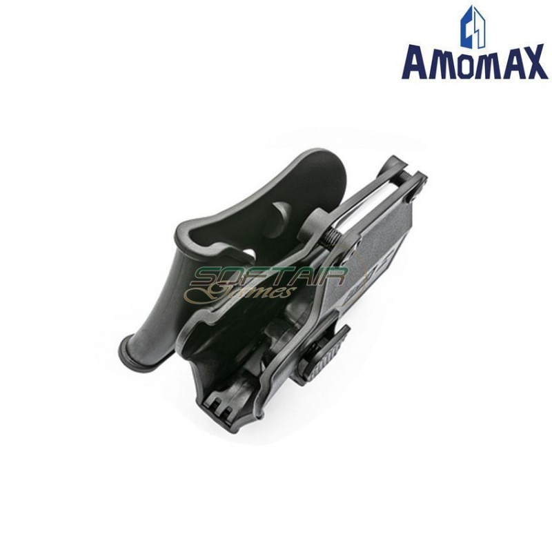 Universal PERFIT black rigid holster RIGHT for pistols amomax (am-uh)