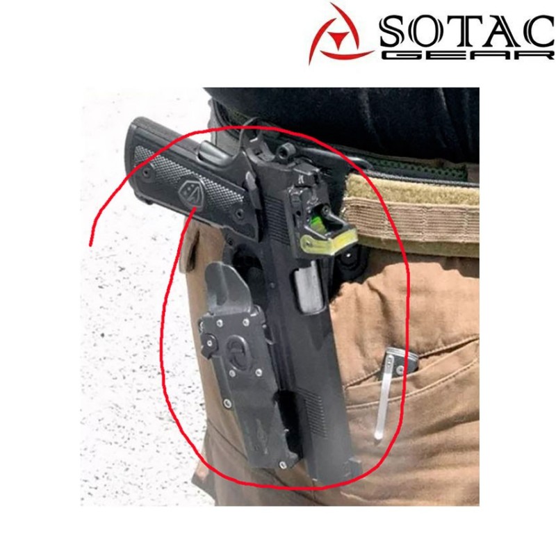 Fondina rigida dark earth sf style rd multiuso per pistola con torcia sotac (sg-qt-003-de)