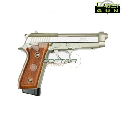Co2 Taurus Pt92 Inox Silver Blowback Pistol Single/burst Cybergun (210527) Co2 Taurus Pt92 Inox Silver Blowback Pistol Single/burst Cybergun (210527)