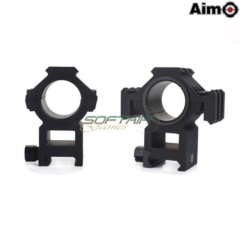 Split ring Mount tri-side Rail 25.4mm/30mm Black Aim-o (ao9031-bk)